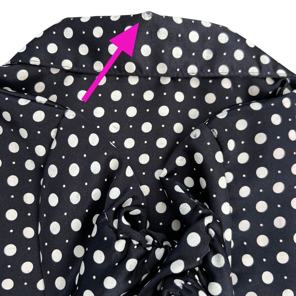 Polka Dot Shirt Dress Womens Black & White‎ Career Casual Work Office - Picture 7 of 8